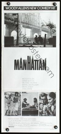 4d736 MANHATTAN Australian daybill '79 Woody Allen & Mariel Hemingway in New York City by bridge!