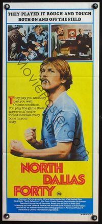 4d775 NORTH DALLAS FORTY Australian daybill '79 great image of Texas football player Nick Nolte!