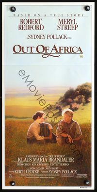 4d786 OUT OF AFRICA Aust daybill '85 Robert Redford & Meryl Streep, directed by Sydney Pollack!