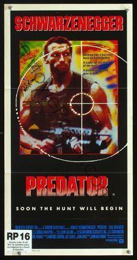 4d807 PREDATOR Australian daybill poster '87 Arnold Schwarzenegger sci-fi, like nothing on Earth!