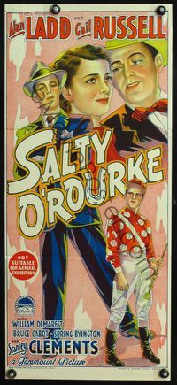 4d846 SALTY O'ROURKE Aust daybill '45 different art, Alan Ladd, Gail Russell, racing & gambling!