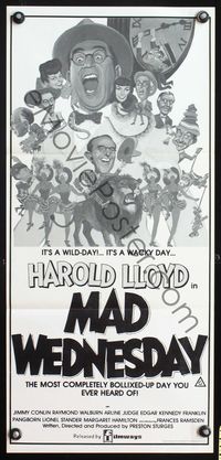 4d864 SIN OF HAROLD DIDDLEBOCK Aust daybill R79 wacky Bob Smith art of Harold Lloyd, Mad Wednesday!