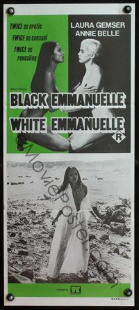 4d871 SMOOTH VELVET RAW SILK Aust daybill '77 Black Emmanuelle White Emmanuelle, Gemser & Belle!