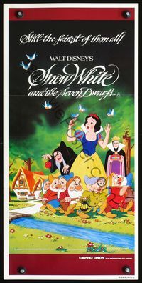 4d874 SNOW WHITE & THE SEVEN DWARFS Australian daybill R83 Walt Disney animated cartoon classic!