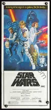 4d894 STAR WARS style C Aust daybill '77 George Lucas classic sci-fi epic, Hamill, Harrison Ford