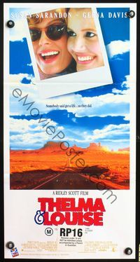 4d926 THELMA & LOUISE Aust daybill '91 Susan Sarandon, Geena Davis, Ridley Scott feminist classic!