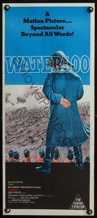 4d957 WATERLOO Australian daybill poster '70 cool artwork of Rod Steiger as Napoleon Bonaparte!