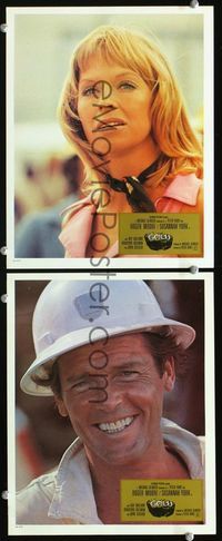 4e216 GOLD 2 Aust movie lobby cards '74 great portrait images of Roger Moore & Susannah York!