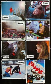 4e708 AVALANCHE 10 French lobby cards '78 Roger Corman, Rock Hudson & Mia Farrow in disaster action!