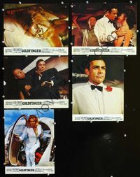 4e818 GOLDFINGER 5 French movie lobby cards R70s cool images of Sean Connery as James Bond!