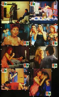 4e755 KIKA 8 French movie lobby cards '93 Pedro Almodovar, wild image of man in high tech suit!