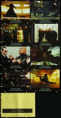 4e759 MATRIX RELOADED 8 French LCs '03 Keanu Reeves, Carrie-Anne Moss, Laurence Fishburne, Weaving!