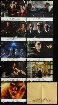 4e726 MATRIX REVOLUTIONS 9 French movie lobby cards '03 cool images of Keanu Reeves, Hugo Weaving!