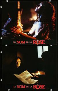4e868 NAME OF THE ROSE 2 French LCs '86 Der Name der Rose, wild image of young Christian Slater!