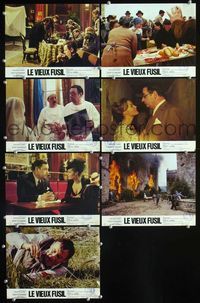 4e778 OLD GUN 7 French movie lobby cards '76 Le Vieux fusil, Philippe Noiret, Romy Schneider!