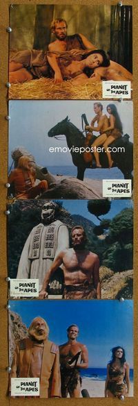 4e667 PLANET OF THE APES 16 French lobby cards '68 cool images of Charlton Heston in sci-fi classic!