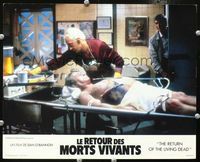 4e895 RETURN OF THE LIVING DEAD French movie lobby card '85 creepy image of autopsy!