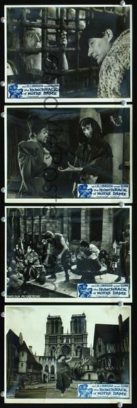 4e837 HUNCHBACK OF NOTRE DAME 4 French stills '57 Anthony Quinn in title role, Gina Lollobrigida!