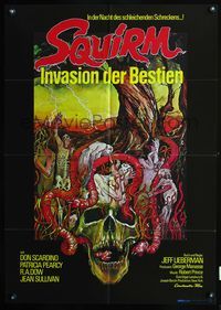 4d262 SQUIRM German movie poster '76 Don Scardino, really cool wild Drew Struzan horror artwork!