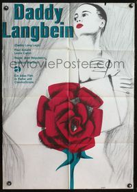 4d082 DADDY LONG LEGS German movie poster R62 Blase art of Leslie Caron & a rose!