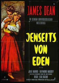 4d104 EAST OF EDEN German R70s first James Dean, directed by Elia Kazan, cool art by Rolf Goetze!