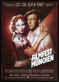 4d117 FILMFEST MUNCHEN 1987 German movie poster '87 great Renato Casaro art of Marlene Dietrich!