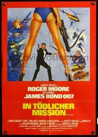 4d127 FOR YOUR EYES ONLY red style German '81 no one comes close to Roger Moore as James Bond 007!