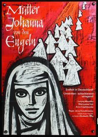 4d170 JOAN OF THE ANGELS German movie poster '64 Matka Joanna od aniolow, cool art of nuns by Ahrle!
