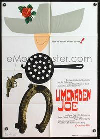4d185 LEMONADE JOE German movie poster '66 Czech western spoof, great wacky artwork by SYB!