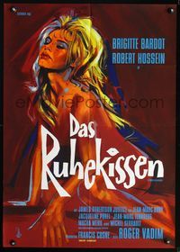 4d195 LOVE ON A PILLOW German movie poster '62 great artwork of sexy Brigitte Bardot!