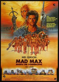 4d199 MAD MAX BEYOND THUNDERDOME German '85 cool art of Mel Gibson & Tina Turner by Richard Amsel!
