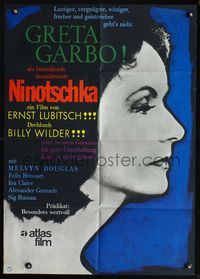 4d222 NINOTCHKA German movie poster R64 profile image of Greta Garbo, directed by Ernst Lubitsch!