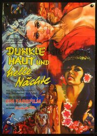 4d224 NUDE, CALDE E PURE German movie poster '65 great artwork of sexy tropical babes by Iaia!