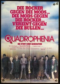 4d240 QUADROPHENIA German movie poster '79 great image of The Who & Sting, English rock & roll!
