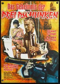 4d244 RED DRAGON German poster '65 Das Geheimnis der Drei Dschunken, Zitter art of Stewart Granger!