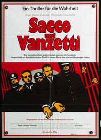 4d247 SACCO & VANZETTI German movie poster '71 anarchist bio, cool Sickert art of jail!