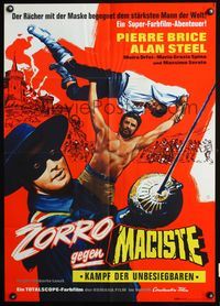 4d249 SAMSON & THE SLAVE QUEEN German poster '64 Umberto Lenzi, great art of Zorro & Samson by Hoff!