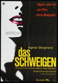 4d256 SILENCE German poster R68 Ingmar Bergman's Tystnaden, extreme close-up of sexy Gunnel Lindblom!