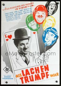 4d289 WHEN COMEDY WAS KING German poster '60 Charlie Chaplin, Buster Keaton, Laurel & Hardy, Turpin!