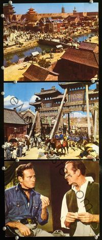 4e569 55 DAYS AT PEKING 3 German LCs '63 great images of the Orient, Charlton Heston & David Niven!