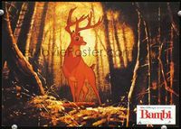 4e601 BAMBI German movie lobby card R60s Walt Disney cartoon classic, great image of deer!