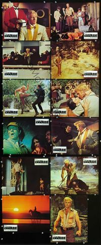 4e424 DOC SAVAGE 12 German movie lobby cards '75 Ron Ely as The Man of Bronze, Paul Gleason!