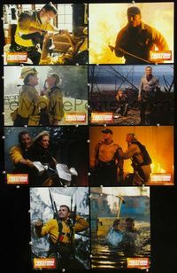 4e488 FIRESTORM 8 German movie lobby cards '98 cool images of Howie Long as firefighter!