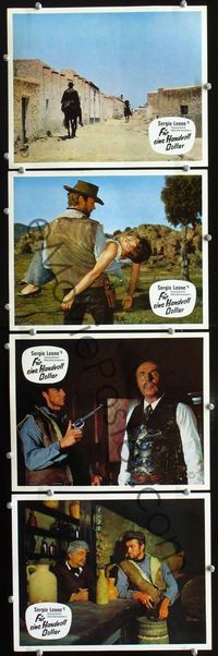 4e563 FISTFUL OF DOLLARS 4 German lobby cards R70s most dangerous Clint Eastwood, Sergio Leone!