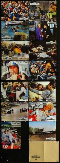 4e411 GRAND PRIX 14 German movie lobby cards '67 James Garner, cool F1 car racing images!