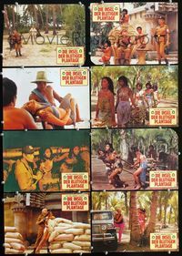4e495 ISLAND OF THE BLOODY PLANTATION 8 German movie lobby cards '83 Die Insel der blutigen Plantage