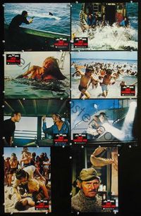 4e497 JAWS 8 German lobby cards '75 Steven Spielberg classic, images of Roy Scheider, Robert Shaw!