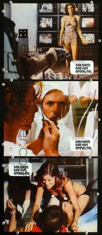 4e579 MAN WHO FELL TO EARTH 3 German LCs '76 Nicolas Roeg, cool image of David Bowie with mirror!