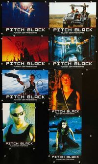 4e509 PITCH BLACK 8 German lobby cards '00 cool images of Vin Diesel, Radha Mitchell, sci-fi horror!