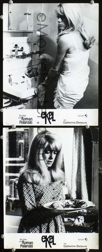 4e590 REPULSION 2 German movie lobby cards '65 Roman Polanski, great images of Catherine Deneuve!